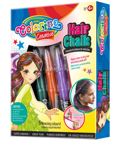 pastele kredowe do włosów colorino 5 kolorów dla dziewczynek colorino