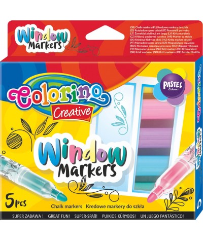 markery kredowe pastelowe kolory do malowania szkła colorino creative