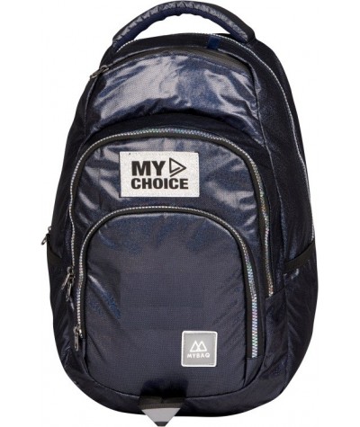 Plecak szkolny ATIK L MyBaq Supershine błyszczący niebieski modny