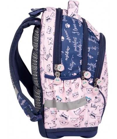 Plecak tornister z kotami usztywniany dla dziecka MyBaq Kitty różowy