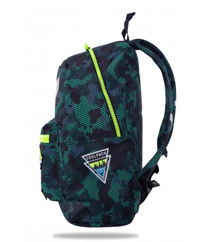 Młodzieżowy plecak Coolpack Cross LEKKI zielone MORO z NASZYWKAMI CAMO