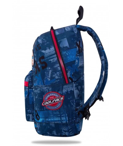 Plecak miejski młodzieżowy COOLPACK BADGES Z NASZYWKAMI niebieski BLUE