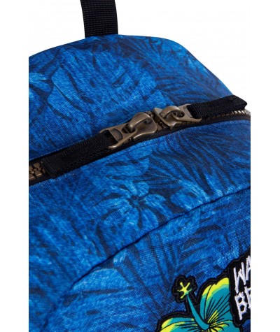 Plecak miejski niebieski z NASZYWKAMI CoolPack CROSS tropikalny lekki