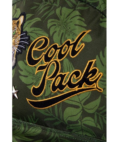 Plecak khaki miejski z naszywkami COOLPACK CROSS tropikalny GIRL POWER