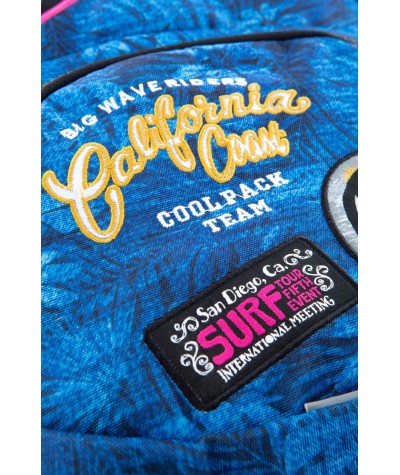 NIEBIESKI plecak tropikalny z naszywkami dziewczęcy CoolPack Dart GIRL