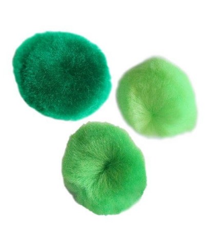 Zielone pompony futrzane 30 sztuk TITANUM do DIY z akrylu