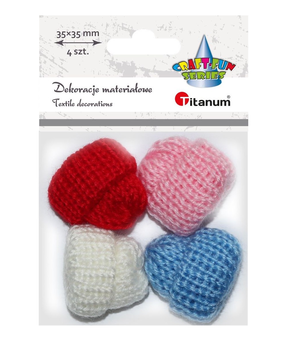 Czapeczki włóczkowe wełniane kolorowe 4szt Titanum małe czapki