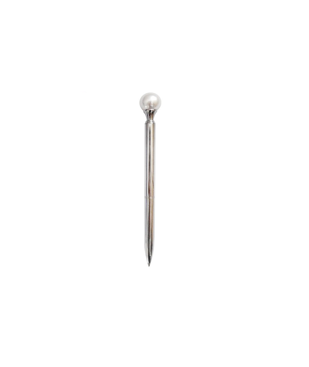 Długopis srebrny metalowy z PERŁĄ INCOOD prestiżowy dla kobiet