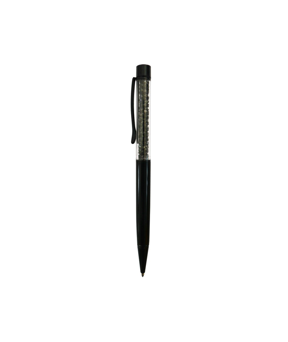 Czarny długopis kryształki czarne INCOOD elegancki na prezent BLACK