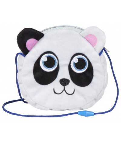 Saszetka na sznurku PANDA pluszowa polarowa portfelik dla dziecka