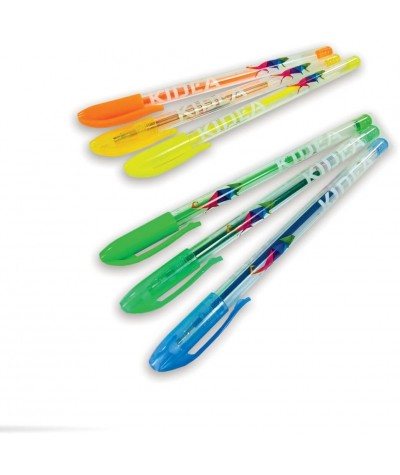Długopisy żelowe fluorescencyjne brokatowe dekoracyjne KIDEA 24 kolory