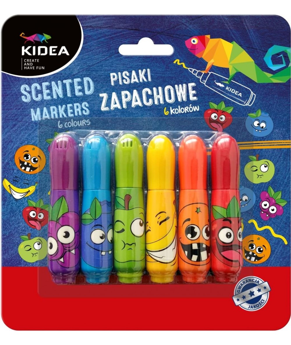 Pisaki zapachowe OWOCE 6 kolorów dla dzieci KIDEA