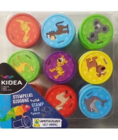 Stempelki dla dzieci ze zwierzakami 9 szt. KIDEA