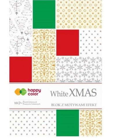 Blok do robienia kartek światecznych DIY Effect White Christmas 10 k.