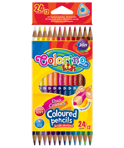 Kredki ołówkowe colorino trójkątne 12 kolorów dla dzieci