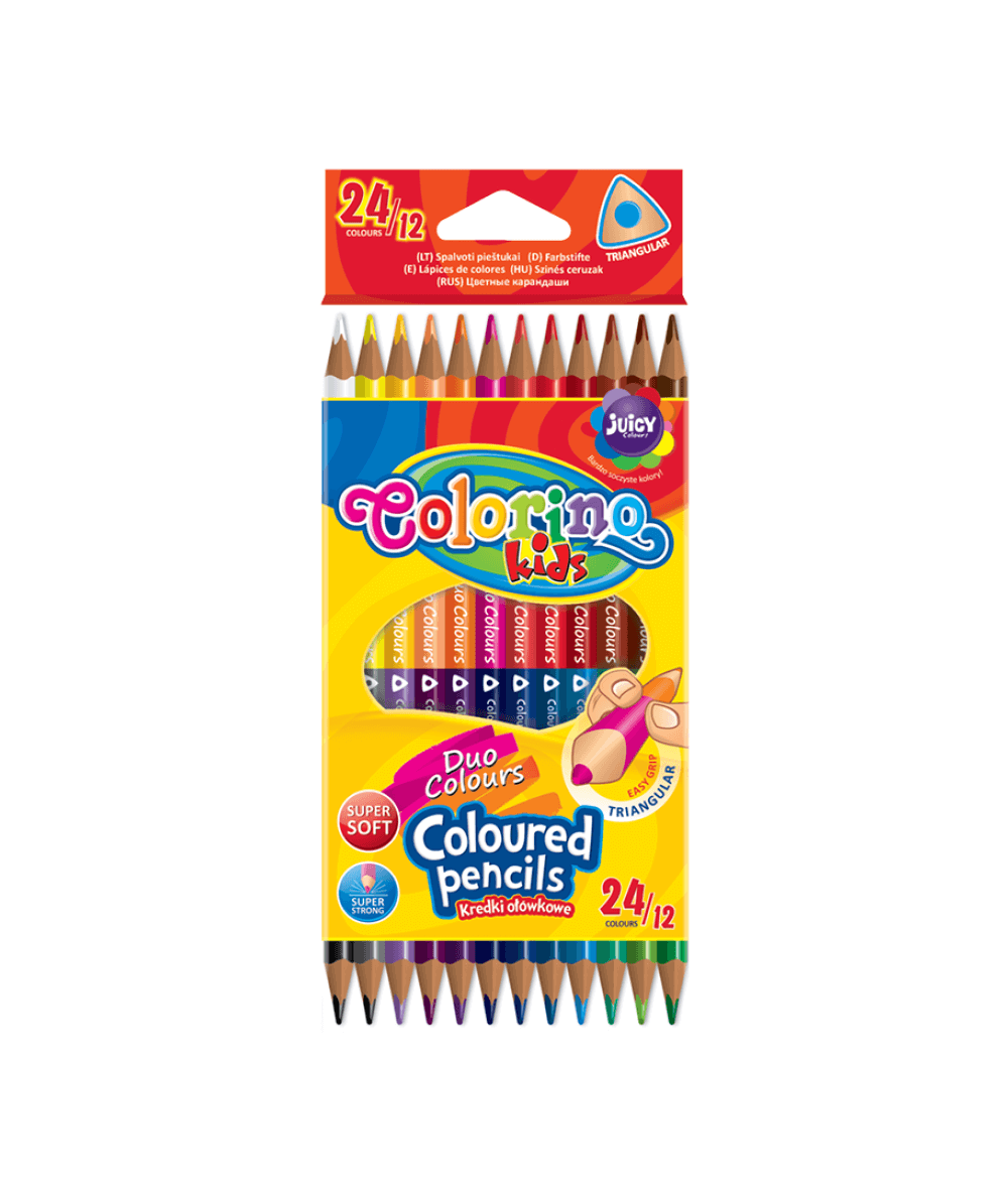 Kredki ołówkowe colorino trójkątne 12 kolorów dla dzieci