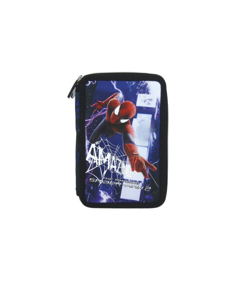 Piórnik dwukomorowy Spiderman z wyposażeniem dla chłopca