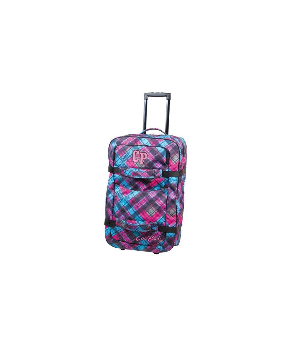 Duża walizka podróżna Coolpack Vagabond niebiesko-różowa w kratkę