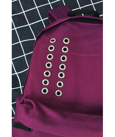 Bordowy plecak z oczkami na wstążki do personalizacji modny DIY