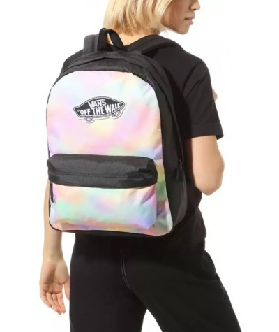 Plecak Vans tie-dye kolorowy Realm Aura Wash Black pastelowy do liceum
