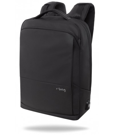 Plecak biznesowy na laptopa 15" r-bag Vector Black czarny z USB