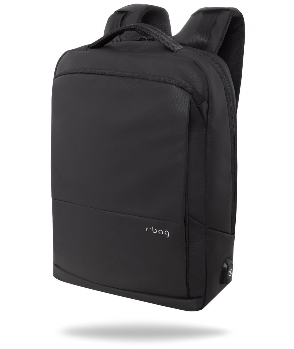 Plecak biznesowy na laptopa 15" r-bag Vector Black czarny z USB