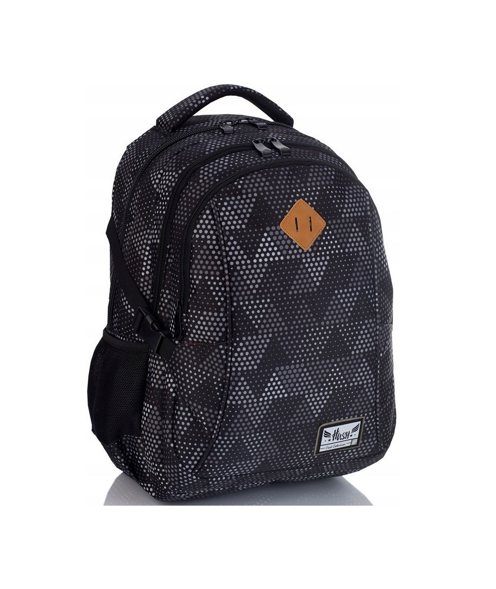 Czarny plecak szkolny młodzieżowy w trójkąty dla chłopaka Head HD-233