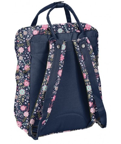 Plecak miejski młodzieżowy vintage PASO kolorowy w kwiaty dziewczęcy
