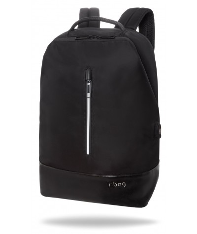 Plecak męski miejski na laptopa 14" r-bag Ridge Black czarny z USB