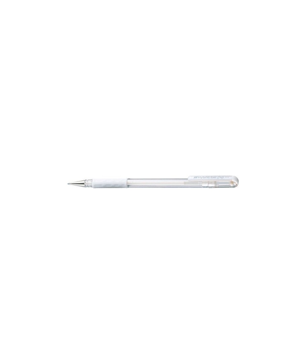Biały długopis żelowy Pentel 0.8mm hybrid gel grip