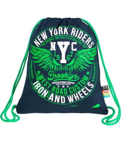 Plecak worek na plecy ST.RIGHT NYC granatowy w napisy SO11
