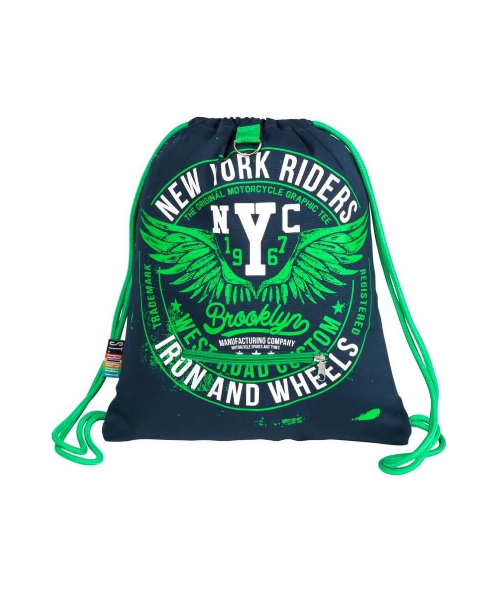 Plecak worek na plecy ST.RIGHT NYC granatowy w napisy SO11