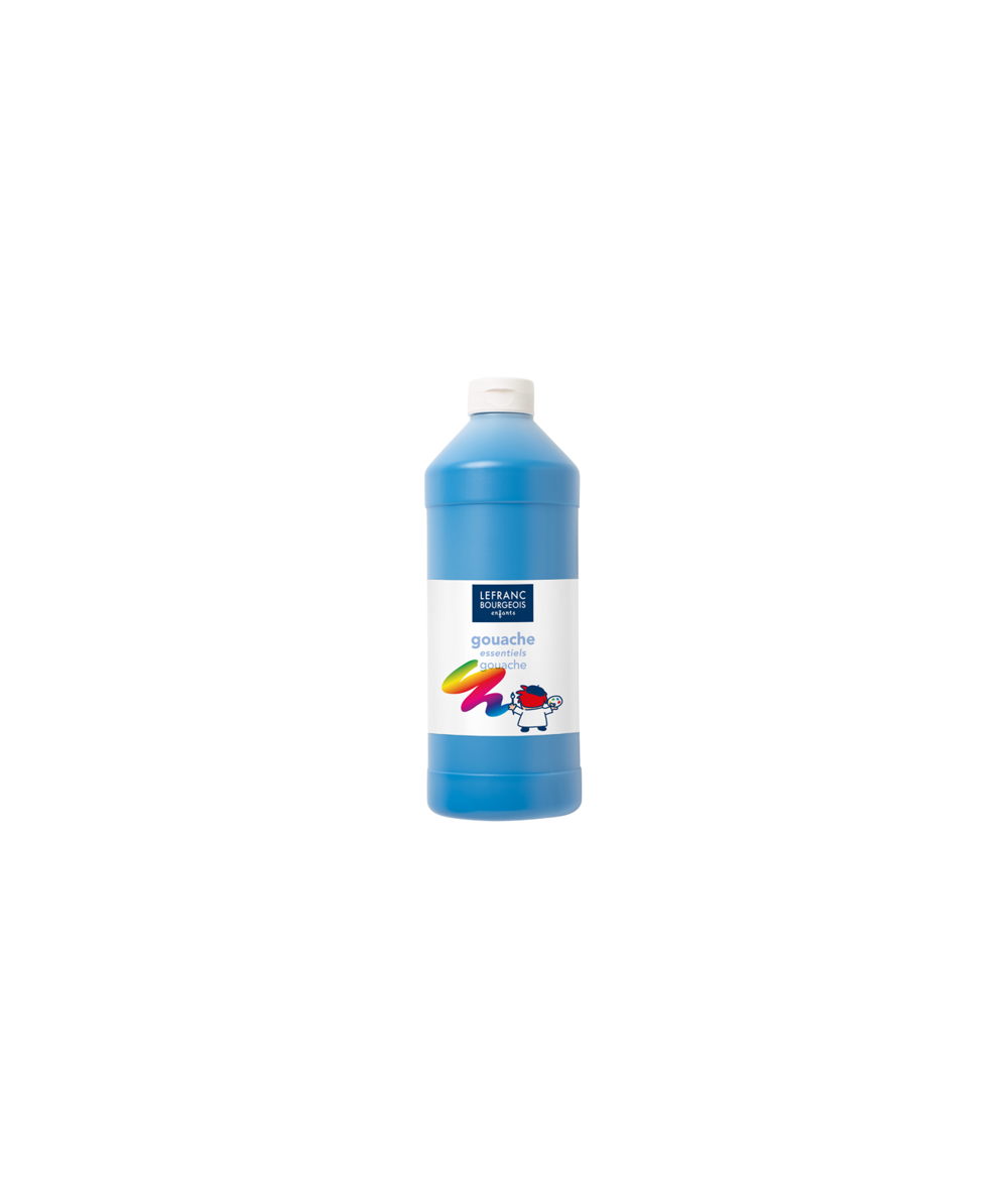 Niebieska farba plakatowa 1000ml Lefranc&Bourgeois w butelce do szkół