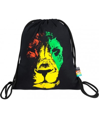 Plecak worek na plecy czarny ST.RIGHT RASTA reggae z lwem SO11