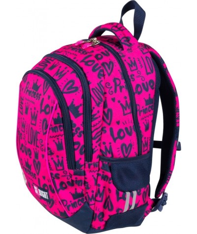 Różowy plecak dla dziewczynki serduszka ST.RIGHT LOVE BP26 do 1 klasy 4
