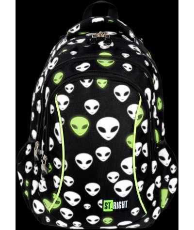 Plecak dla dziecka świecący w ciemności UFO ST.RIGHT Reflective Aliens kosmici BP26