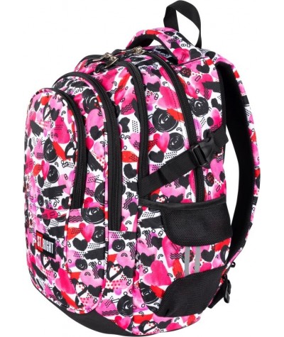 Różowy plecak dla dziewczynki szkolny w serca serduszka ST.RIGHT HEARTS BP01
