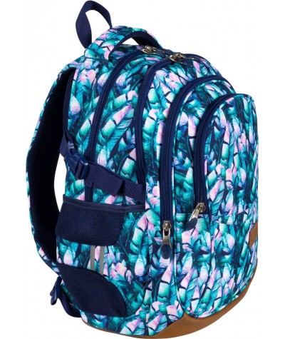 Plecak dla młodzieży ST.RIGHT BLUE LEAVES niebieskie liście BP01