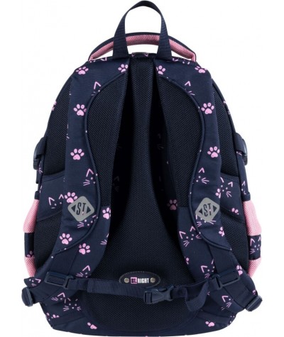 Plecak z kotem kotki szkolny granatowy ST.RIGHT CATS&PAWS BP01 2020 tył