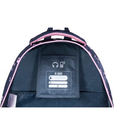 Plecak z kotem kotki szkolny granatowy ST.RIGHT CATS&PAWS BP01 9