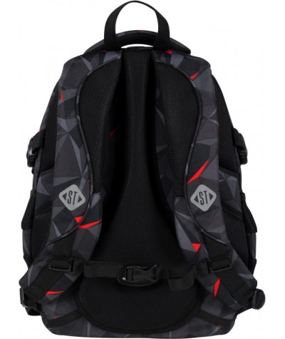 Czarny plecak dla chłopaka szkolny ST.RIGHT 3D BLACK ABSTRACTION BP01 tył