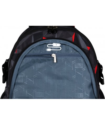 Czarny plecak dla chłopaka szkolny ST.RIGHT 3D BLACK ABSTRACTION BP01 8