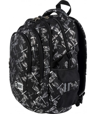 Czarny plecak ST.RIGHT z ważkami DRAGONFLIES szkolny BP01 2020