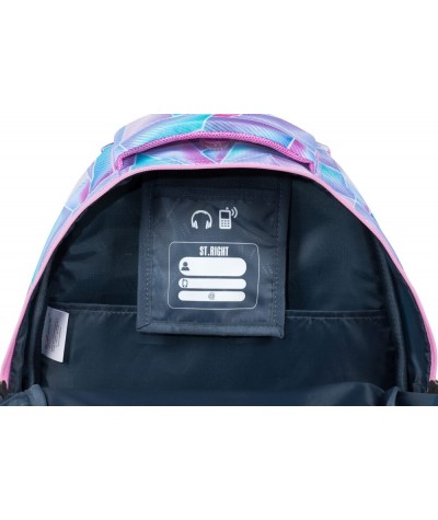 Plecak ST.RIGHT HOLO pastelowy dla dziewczyny trzykomorowy BP02 9