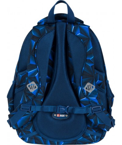 Niebieski plecak szkolny ST.RIGHT 3D NAVY ABSTRACTION dla chłopaka BP02 tył