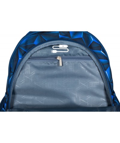 Niebieski plecak szkolny ST.RIGHT 3D NAVY ABSTRACTION dla chłopaka BP02 8