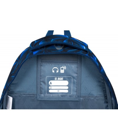 Niebieski plecak szkolny ST.RIGHT 3D NAVY ABSTRACTION dla chłopaka BP02 9