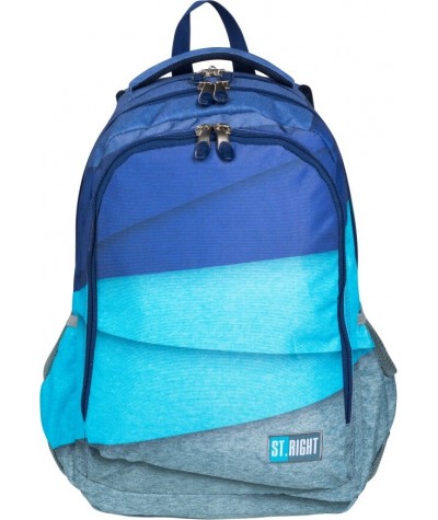 Plecak dla nastolatków ST.RIGHT MELANGE STRIPES niebieski w paski BP57