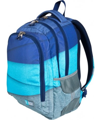 Niebieski plecak dla nastolatków młodzieżowy 25 L ST.RIGHT MELANGE STRIPES BP57