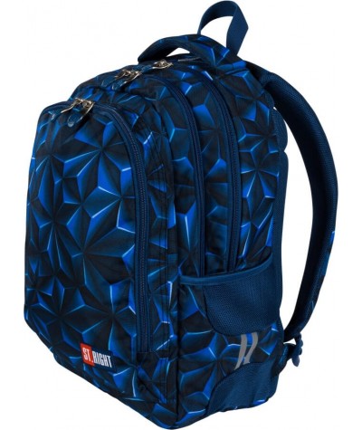 Niebieski plecak ST.RIGHT 3D NAVY ABSTRACTION szkolny młodzieżowy 25L BP57